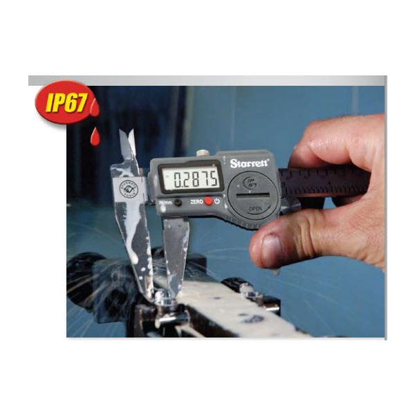 Starrett Electronic Caliper IP67, 798B-12/300, Stainless Steel, Battery Powered, Inch/Metric, 0-12"/0-300mm Range, +/-0.001" Accuracy, 0.0005"/.01mm Resolution, Meets DIN 862 Specifications