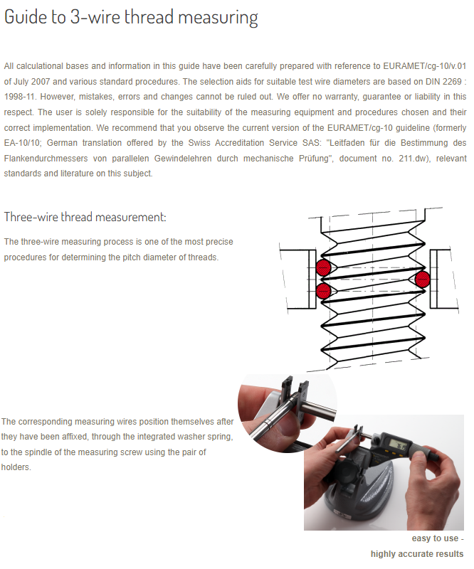 Mitutoyo Ovee 3-Wire Thread Measuring D= 2,55mm for D= 6,35mm Spindle