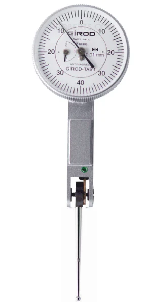 Girod GT 4264 R Lever Dial Indicator Horizontal Type, Graduation 0.01mm, Range 4mm, Stylus Length 38mm, Bezel Diameter 27.4mm