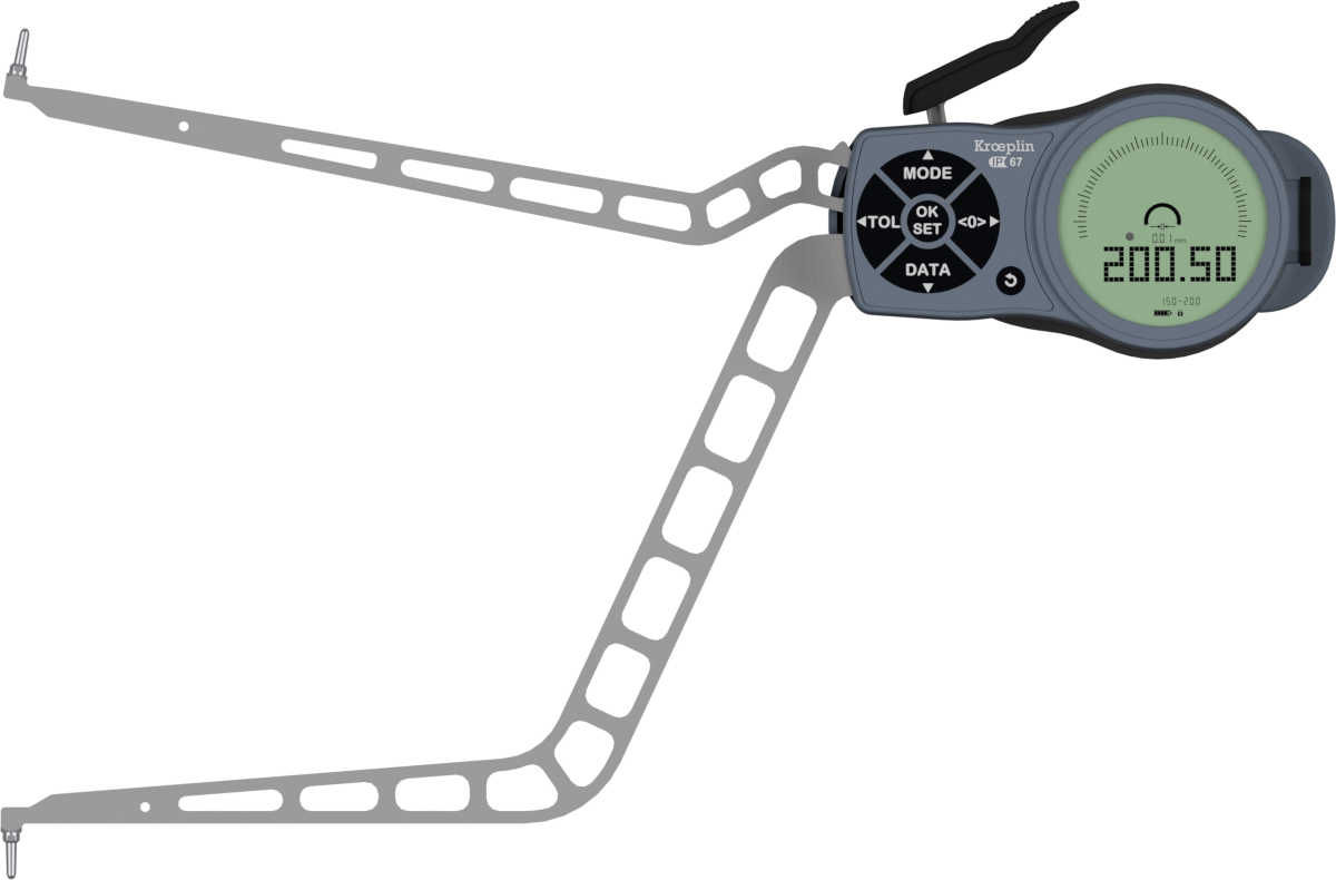 Kroeplin Digital Internal Caliper Gauge 150-200mm, 0.01mm L4150, depth 192mm