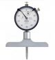 Mitutoyo 7214 Dial Depth Gauge, Range 0-210mm, Graduation .01mm , Stroke 30mm, Accuracy +/-0.03mm, Base 101mm X 16mm , With 3 Extension Rods, 30, 60, 90mm